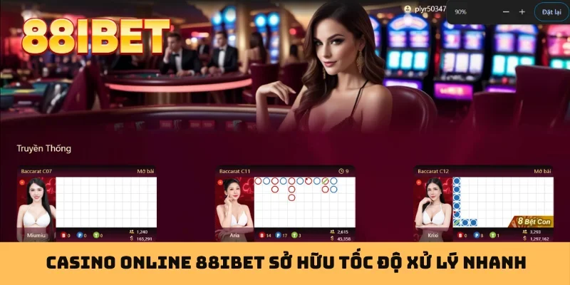 Casino online 88IBET sở hữu tốc độ xử lý nhanh