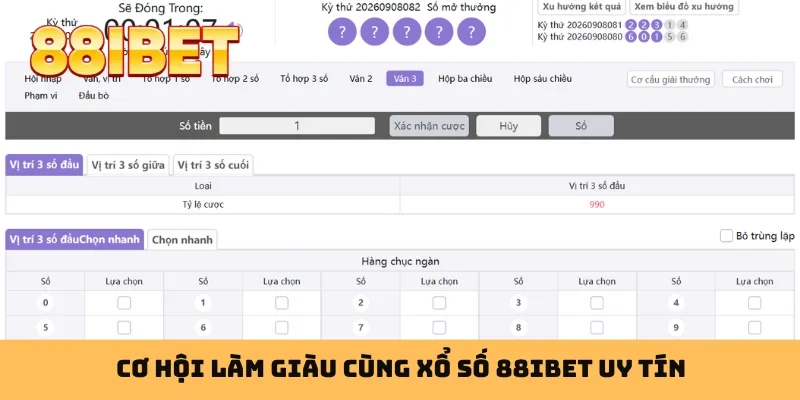 Cơ hội làm giàu cùng xổ số 88IBET uy tín