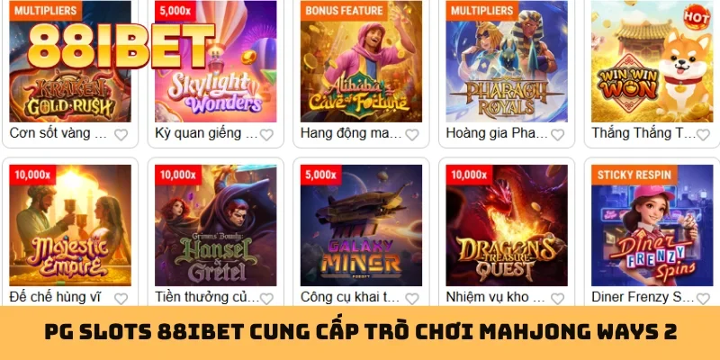 PG Slots 88IBET cung cấp trò chơi Mahjong Ways 2