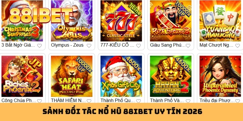 Sảnh đối tác nổ hũ 88IBET uy tín 2026