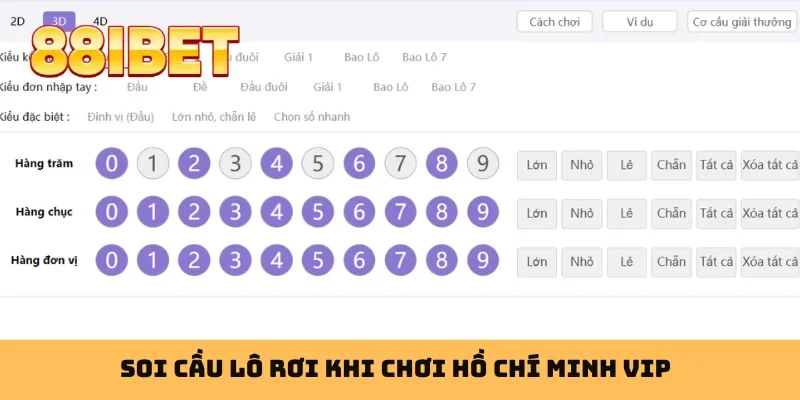 Soi cầu lô rơi khi chơi Hồ Chí Minh VIP