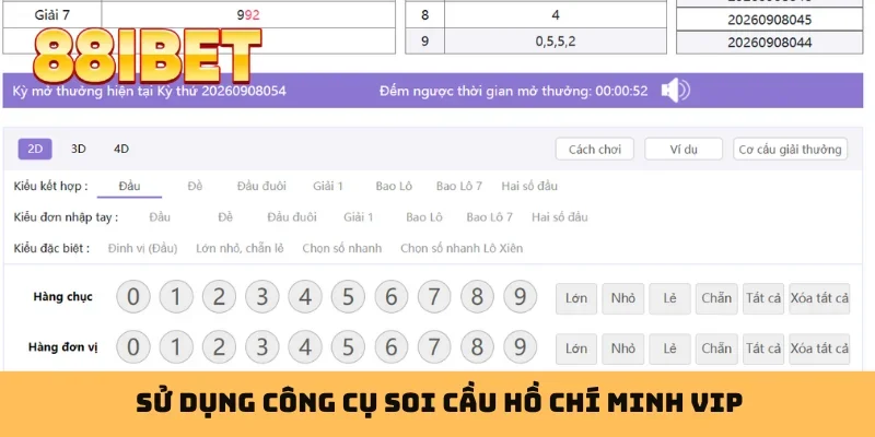 Sử dụng công cụ soi cầu Hồ Chí Minh VIP