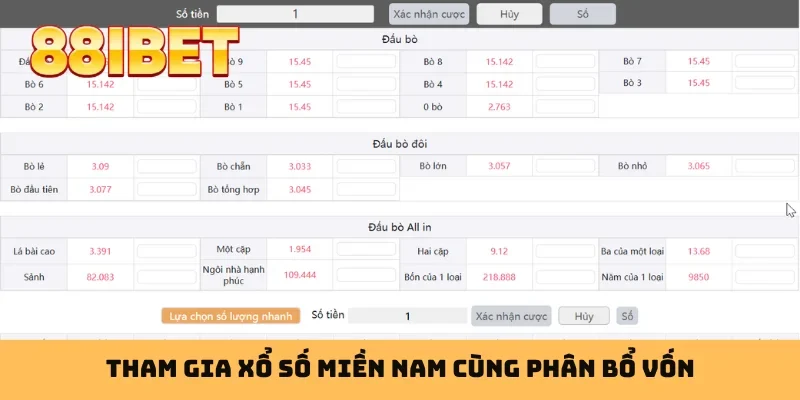 Tham gia xổ số miền Nam cùng phân bổ vốn